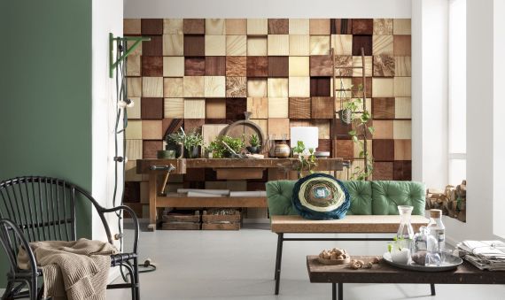 Fototapeta dekoracyjna z wzorek drewnianych belek